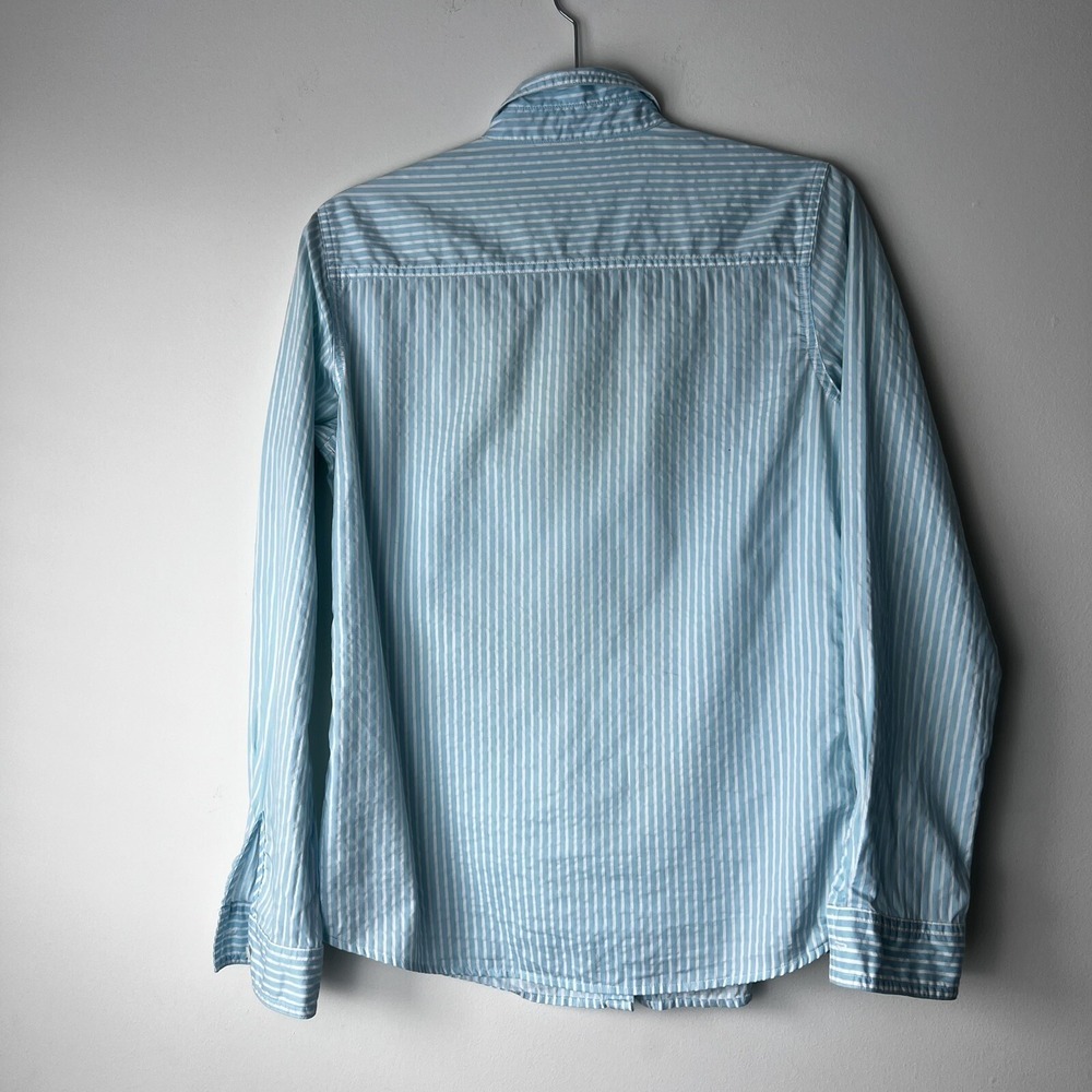 J.McLaughlin Womens Light Blue White Striped Button Down Shirt Size 6 - Picture 7 of 11